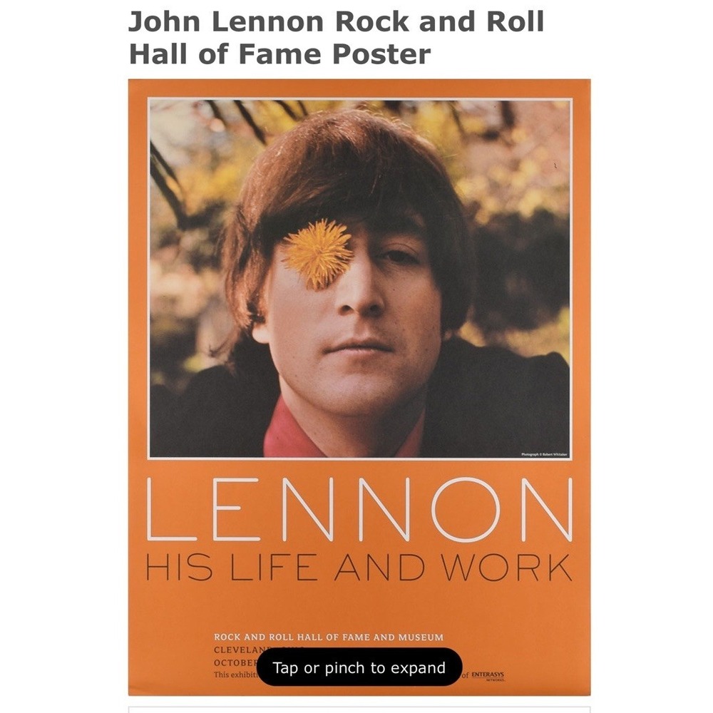 LENNON HIS LIFE & WORK Rock N Roll Hall of Fame exhibit poster, 2000, Beatles